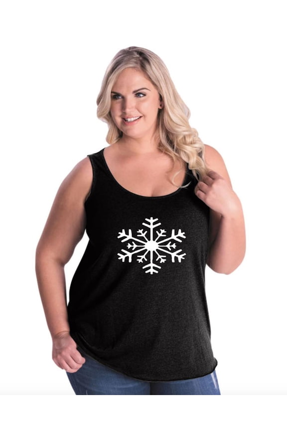 - Women's Plus Size Tank Top - Christmas Snowflake