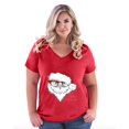 thumbnail image 1 of Artix - Women's Plus Size V-neck T-Shirt - Christmas Owl, 1 of 5