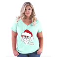 thumbnail image 1 of Artix - Women's Plus Size V-neck T-Shirt - Christmas Owl, 1 of 3
