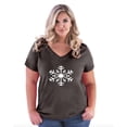 thumbnail image 1 of Artix - Women's Plus Size V-neck T-Shirt - Christmas Snowflake, 1 of 3