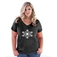 thumbnail image 1 of Artix - Women's Plus Size V-neck T-Shirt - Christmas Snowflake, 1 of 3