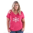 thumbnail image 1 of Artix - Women's Plus Size V-neck T-Shirt - Christmas Snowflake, 1 of 3