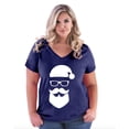 thumbnail image 1 of Artix - Women's Plus Size V-neck T-Shirt - Cool Santa Xmas Ugly Sweater, 1 of 3