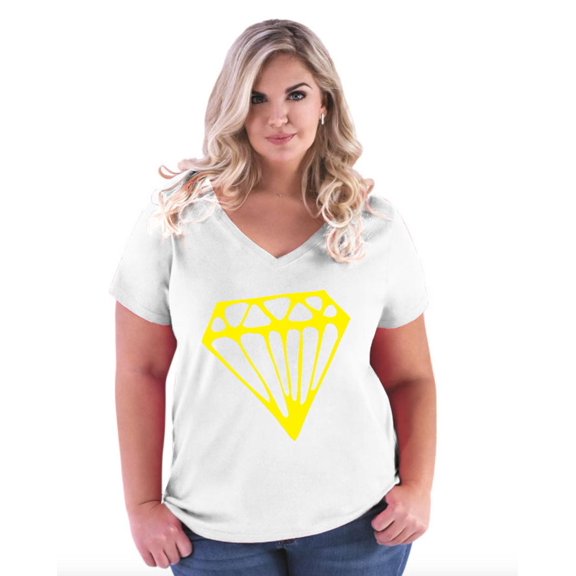 Artix - Women's Plus Size V-neck T-Shirt - Diamond