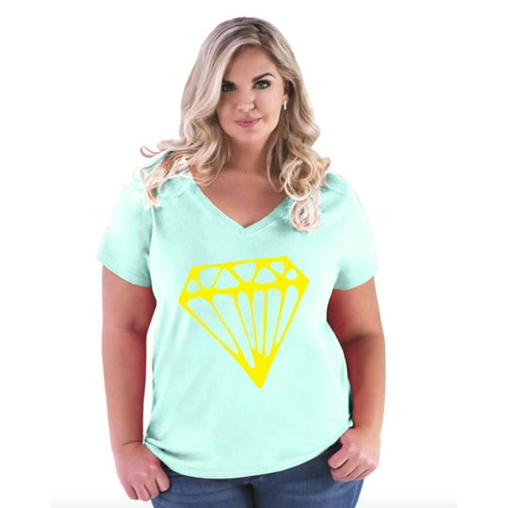 Artix - Women's Plus Size V-neck T-Shirt - Diamond