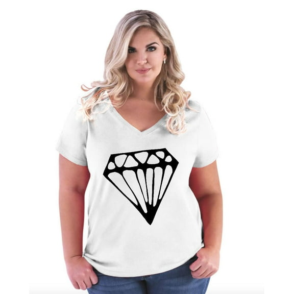 Artix - Women's Plus Size V-neck T-Shirt - Diamond