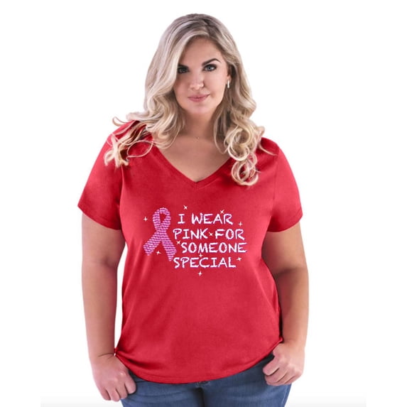 Artix - Women's Plus Size V-neck T-Shirt - I Wear Pink for Someone Special