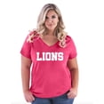 thumbnail image 1 of Artix - Women's Plus Size V-neck T-Shirt - Lions, 1 of 3