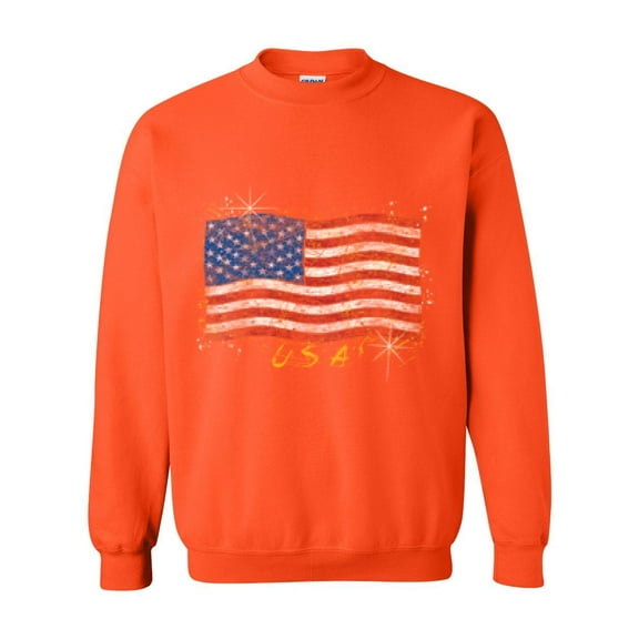 Artix - Women's Plus Sweatshirts and Hoodies - American Flag USA in Gold