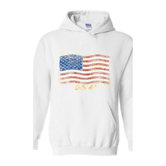 Artix - Women's Plus Sweatshirts and Hoodies - American Flag USA in Gold