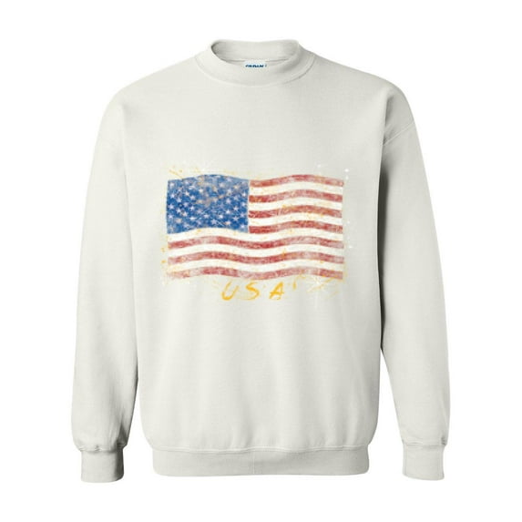 Artix - Women's Plus Sweatshirts and Hoodies - American Flag USA in Gold