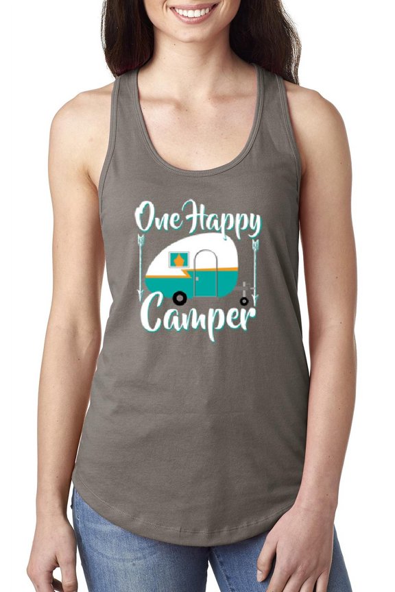 - Women's Racerback Tank Top - ONE HAPPY CAMPER