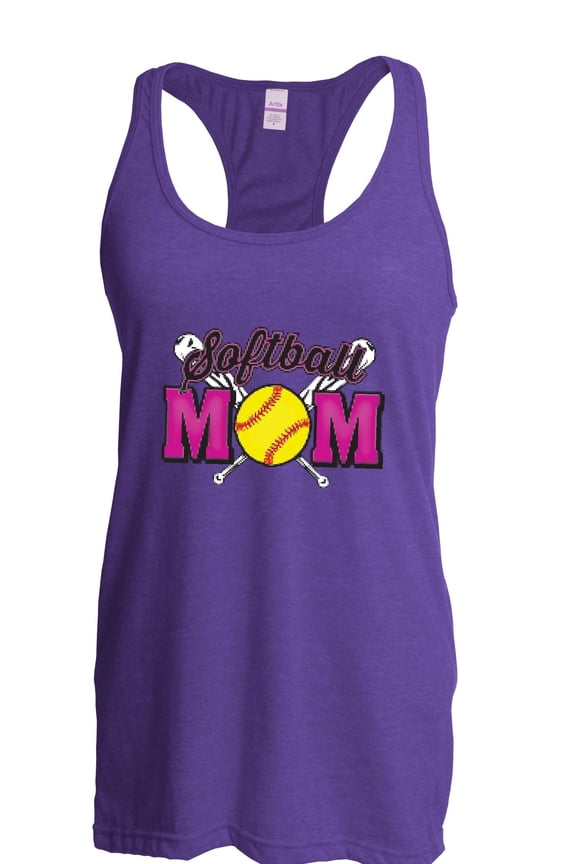 - Women's Racerback Tank Top - Softball Mom