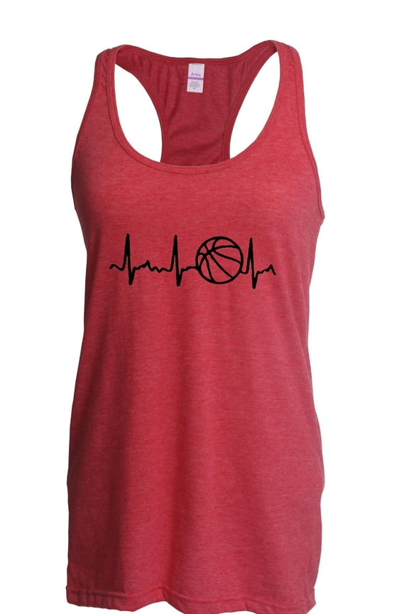 - Women's Racerback Tank Top, up to Women Size 2XL - Basketball Heartbeat