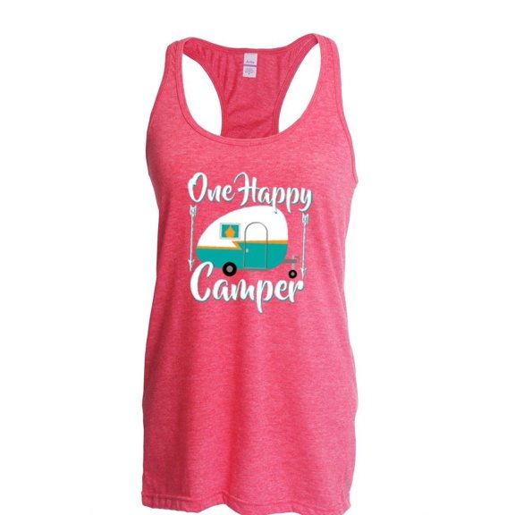 Artix - Women's Racerback Tank Top, up to Women Size 2XL - ONE HAPPY CAMPER