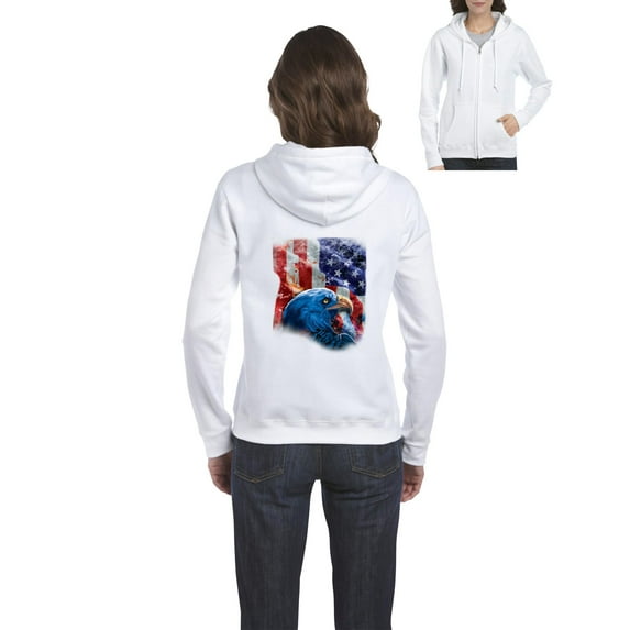 Artix - Women's Sweatshirt Full-Zip Pullover - American Flag 4th of July