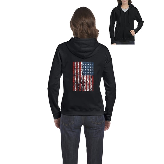 Artix - Women's Sweatshirt Full-Zip Pullover - American Flag 4th of July