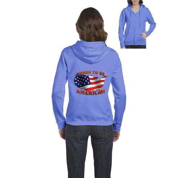 Artix - Women's Sweatshirt Full-Zip Pullover - American Proud To Be US Flag