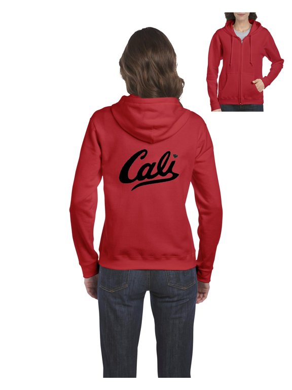 - Women's Sweatshirt Full-Zip Pullover - California Cali