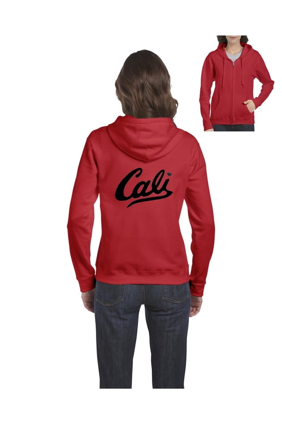 - Women's Sweatshirt Full-Zip Pullover - California Cali