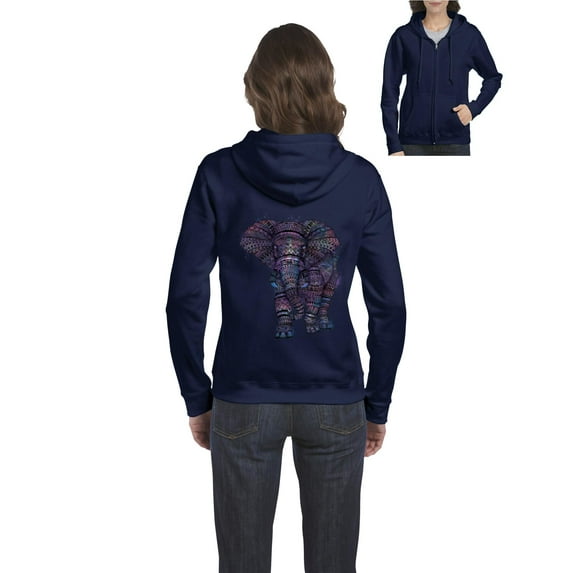 Artix - Women's Sweatshirt Full-Zip Pullover - Elephant