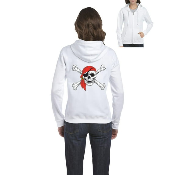 Artix - Women's Sweatshirt Full-Zip Pullover - Jolly Roger Skull & Crossbones