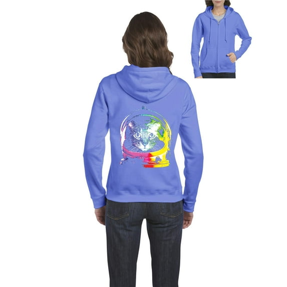 Artix - Women's Sweatshirt Full-Zip Pullover - Space Cat