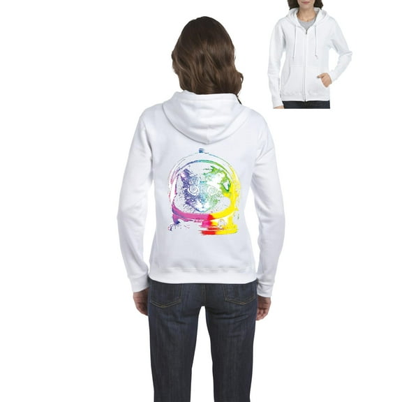 Artix - Women's Sweatshirt Full-Zip Pullover - Space Cat