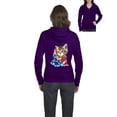 thumbnail image 1 of Artix - Women's Sweatshirt Full-Zip Pullover, up to Women Size 3XL - American Flag 4th of July Kitty, 1 of 5