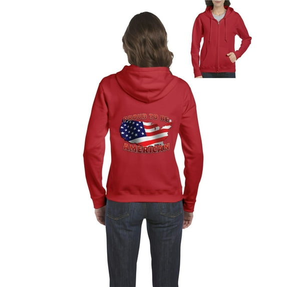 Artix - Women's Sweatshirt Full-Zip Pullover, up to Women Size 3XL - American Proud To Be US Flag