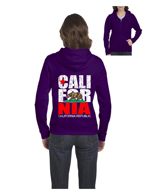 - Women's Sweatshirt Full-Zip Pullover, up to Women Size 3XL - California Cali
