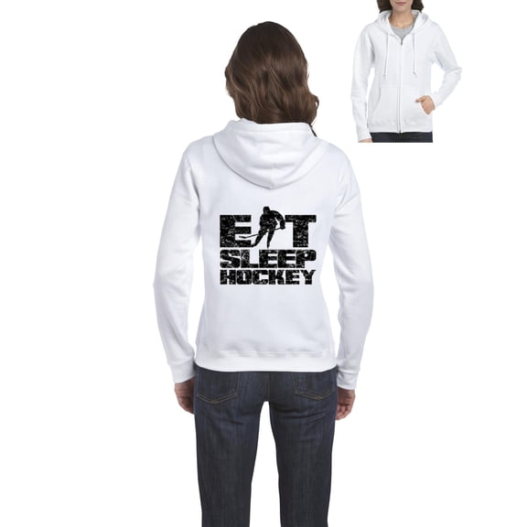 Artix - Women's Sweatshirt Full-Zip Pullover, up to Women Size 3XL - Eat Sleep Hockey