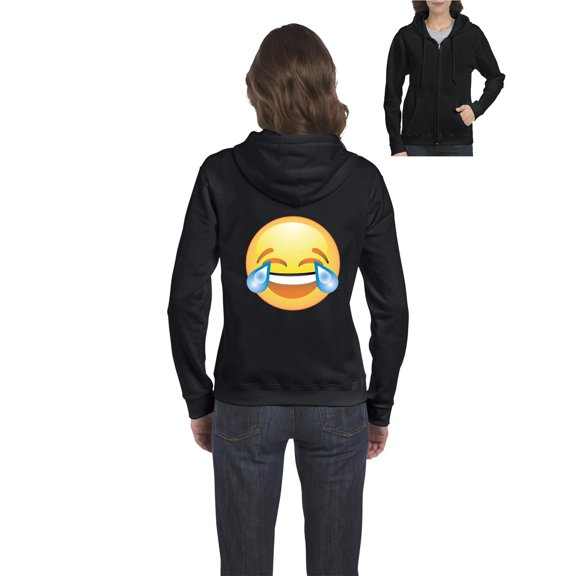 Artix - Women's Sweatshirt Full-Zip Pullover, up to Women Size 3XL - Emoji Laughing Tears