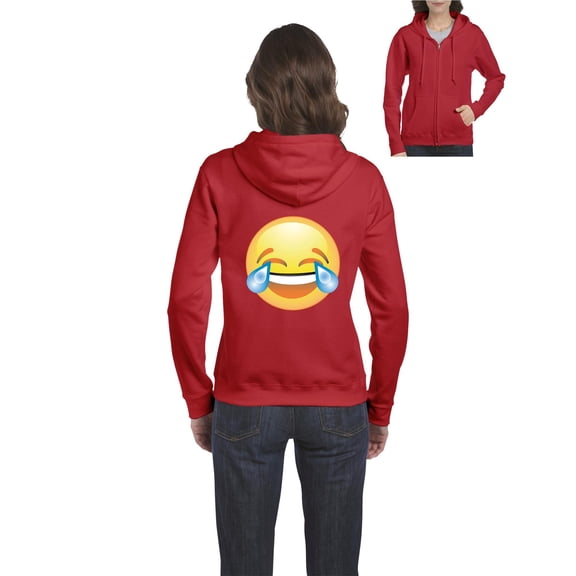 Artix - Women's Sweatshirt Full-Zip Pullover, up to Women Size 3XL - Emoji Laughing Tears