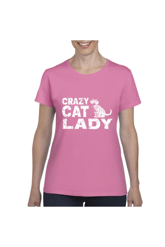 - Women's T-Shirt Short Sleeve - Crazy Cat Lady
