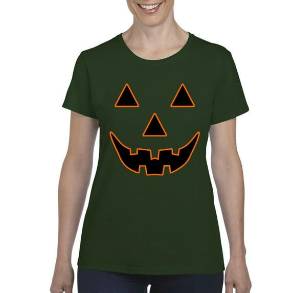Artix - Women's T-Shirt Short Sleeve - Halloween Costume Pumpkin Face