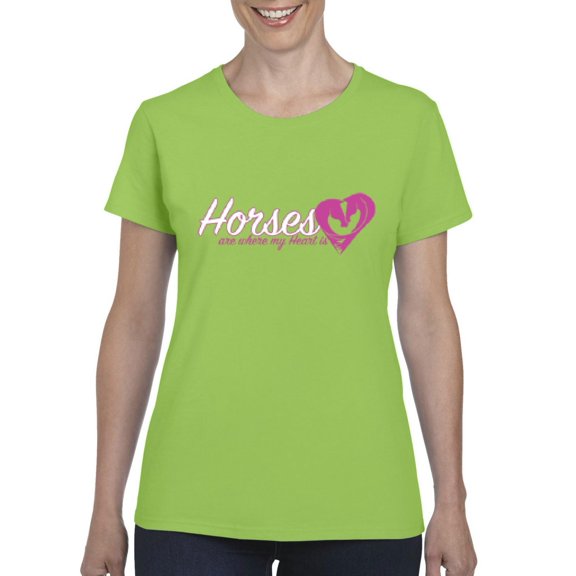 Artix - Women's T-Shirt Short Sleeve - Horses Where My Heart Is