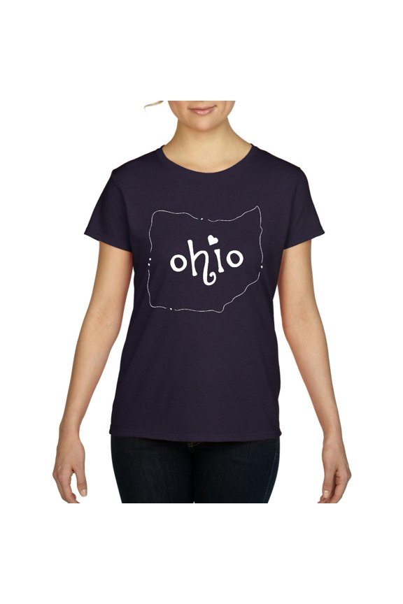 - Women's T-Shirt Short Sleeve - Ohio Map