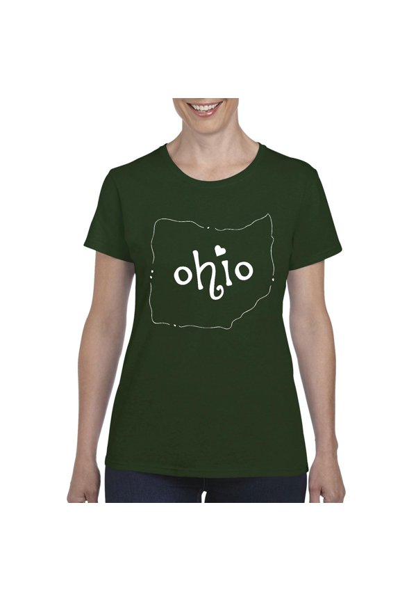 - Women's T-Shirt Short Sleeve - Ohio Map