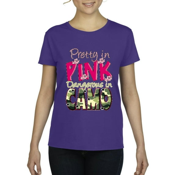 Artix - Women's T-Shirt Short Sleeve - Pretty in Pink Dangerous in Camo