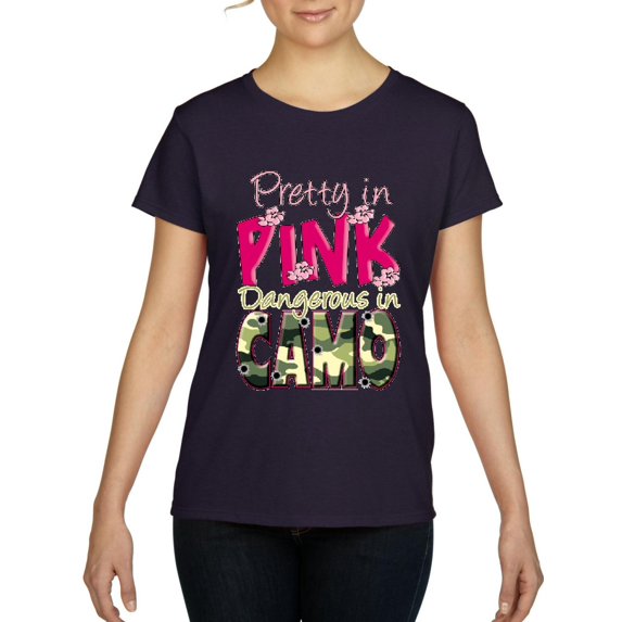Artix - Women's T-Shirt Short Sleeve - Pretty in Pink Dangerous in Camo