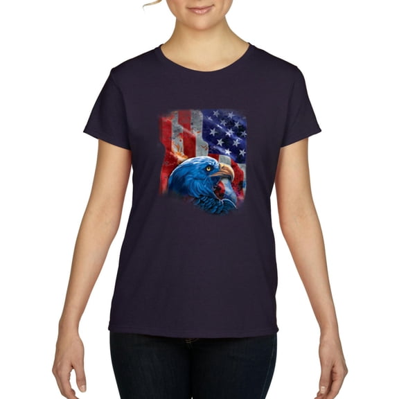 Artix - Women's T-Shirt Short Sleeve, up to Women Size 3XL - American Flag 4th of July