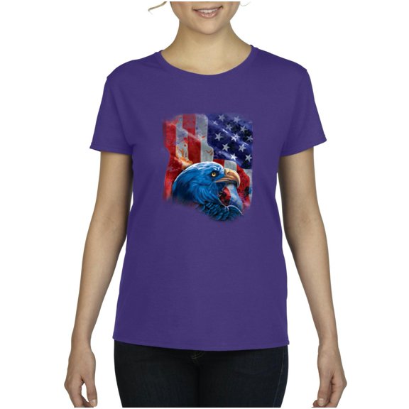 Artix - Women's T-Shirt Short Sleeve, up to Women Size 3XL - American Flag 4th of July