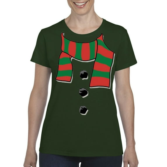 Artix - Women's T-Shirt Short Sleeve - Christmas Snowman Scarf