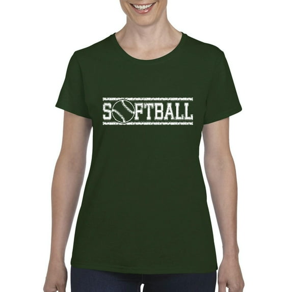 Artix - Women's T-Shirt Short Sleeve, up to Women Size 3XL - Softball with Ball