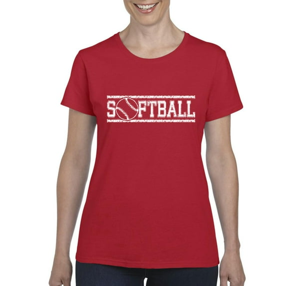 Artix - Women's T-Shirt Short Sleeve, up to Women Size 3XL - Softball with Ball