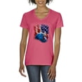 thumbnail image 1 of Artix - Women's T-Shirt V-Neck Short Sleeve - American Flag 4th of July, 1 of 5