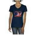 thumbnail image 1 of Artix - Women's T-Shirt V-Neck Short Sleeve - American Proud To Be US Flag, 1 of 5