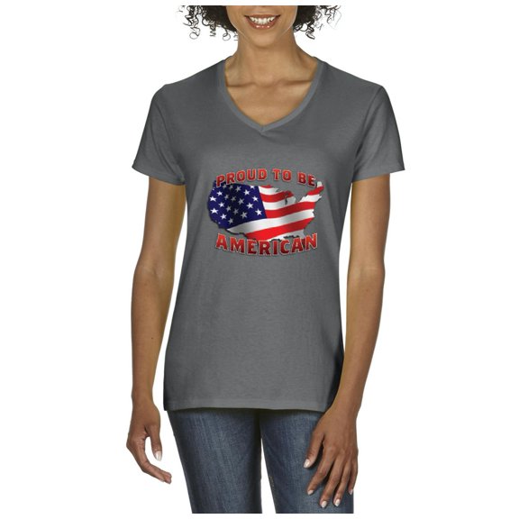 Artix - Women's T-Shirt V-Neck Short Sleeve - American Proud To Be US Flag