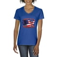 thumbnail image 1 of Artix - Women's T-Shirt V-Neck Short Sleeve - American Proud To Be US Flag, 1 of 5